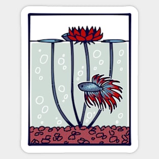 Betta and Waterlily Sticker